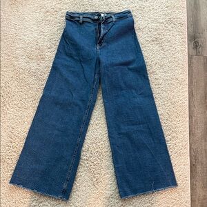 Zara marine Wide-Leg Blue Jeans